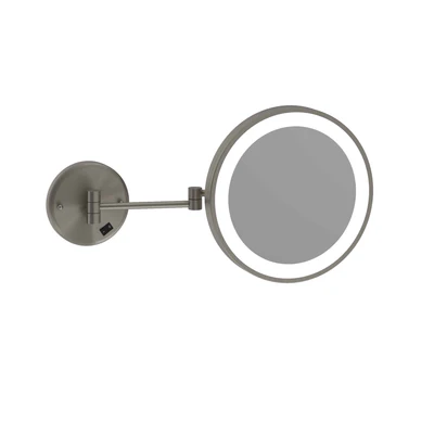 THERMOGROUP ABLAZE 3X MAGNIFICATION MIRROR WITH LIGHT BRUSHED NICKEL 250X450MM