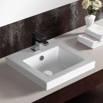 FIENZA ALISON SEMI-INSET BASIN GLOSS WHITE 405MM