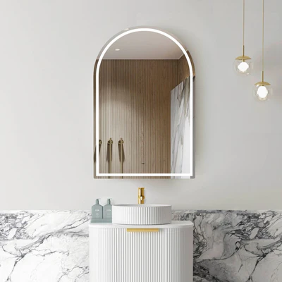OTTI ARCHIE NATURAL OAK LED SHAVING CABINET WITH POWERPOINT 600X900MM
