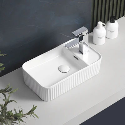 INFINITY ABOVE COUNTER CERAMIC BASIN GLOSS WHITE 360MM