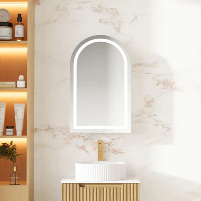 MERCIO ATHENA MATTE WHITE LED SHAVING CABINET 500X900MM