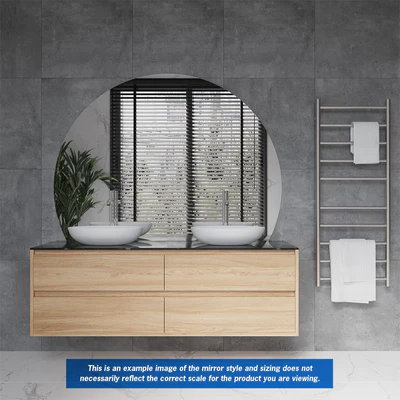 THERMOGROUP ABLAZE STANDARD D-SHAPE POLISHED EDGE HUNG MIRROR 1500X1100MM