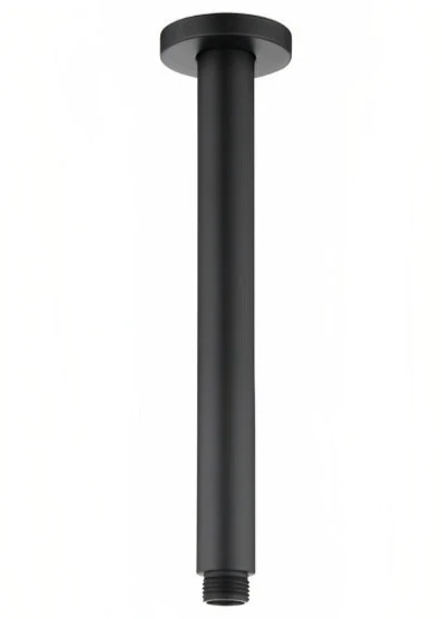INSPIRE CEILING SHOWER ARM ROUND 200MM BLACK
