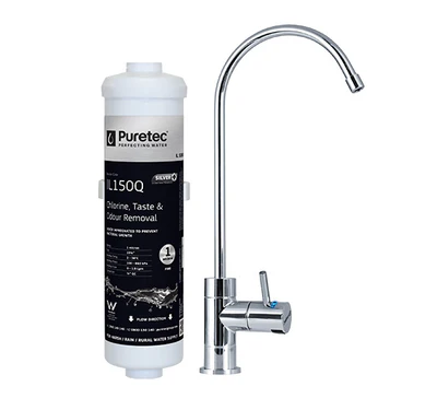 PURETEC LEAD FREE HIGH LOOP DESIGNER FAUCET WITH SLIM FILTER 1 MICRON FOR RURAL WATER