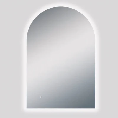 AQUAPERLA ARCH BACKLIT LED MIRROR 3 COLOUR LIGHTS 600X900MM