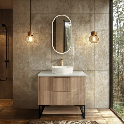 RIVA BALI AMERICAN OAK 900MM SINGLE BOWL FLOOR STANDING VANITY