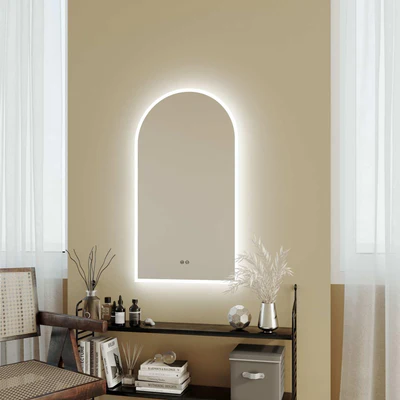 REMER ARCH FRAMELESS LED MIRROR W/ DEMISTER 500X900MM