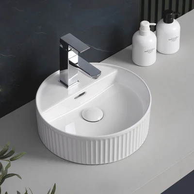 INFINITY ABOVE COUNTER CERAMIC BASIN GLOSS WHITE 280MM
