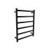 Black Square Electric Heated Towel Rack 6 Bars