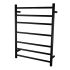 Round Matte Black Electric Heated Towel Rack 7 Bars