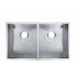 304 Stainless Steel Hand-made Double Bowl Kitchen Sink 820*457*230mm