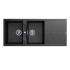 Carysil Jazz Black Double Bowl with Drainer Granite Kitchen Sink 1150*500mm