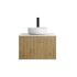 600mm Kiama Prime Oak 1 Drawer Narrow Fluted Wall Hung Vanity Cabinet Only