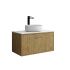 750mm Kiama Prime Oak 1 Drawer Narrow Fluted Wall Hung Vanity Cabinet Only