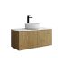 900mm Kiama Prime Oak 1 Left Hand Drawer 1 Right Hand Door Narrow Fluted Wall Hung Vanity Cabinet Only