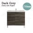 750L*850H*360DMM Dark grey MDF Bathroom Vanity Left Drawers Free Standing Cabinet Only