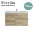 750L*500H*360DMM White Oak MDF Bathroom Vanity Left Drawers Wall Hung Cabinet Only