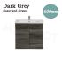 600L*500H*360DMM Dark grey MDF Bathroom Vanity 2 Doors Wall Hung Cabinet Only