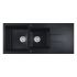 1160*500*210mm Cora Black Granite Sink One & Half Bowl With Drainer