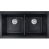 833*467*240mm Cora Black Undermount Double Bowl Granite Sink