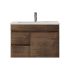 750L*500H*360DMM Dark Oak MDF Bathroom Vanity Left Drawers Wall Hung Cabinet Only