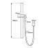 Square Chrome Hand Shower Rail without Handheld Shower(PVC Hose)