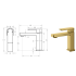 Flores Basin Mixer Brushed Gold