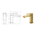 Ceram Basin Mixer Brushed Gold