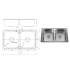 Otus Double Bowl Topmount Sink 820 x 470 x 190mm