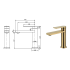 Ruki Basin Mixer Brushed Gold