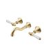 Clasico Bath Set Ceramic Handle in Brushed Gold