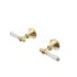 Clasico Wall Top Assemblies Ceramic Handle in Brushed Gold