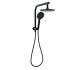 Regal Round Mini Multi-function Shower Set Matt Black, 250mm Plastic Shower Head