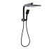 Sando Square Mini Multi-function Shower Set Matt Black, 250mm Plastic Shower Head