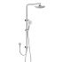 Cora Round Multi-function Shower Set Two Hoses Chrome, 200mm Plastic Shower Head