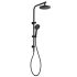 Cora Round Multi-function Shower Set Matt Black, 200mm Plastic Shower Head