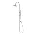 New Cora Round Gooseneck Brass Multi-function Shower Set Chrome,200mm Plastic Shower Head