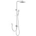 Eden Square Multi-function Shower Set Two Hoses Chrome, 200mm Plastic Shower Head