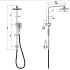 New Eden Square Multi-function Shower Set Chrome, 250mm Plastic Shower Head