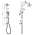 New Eden Square Multi-function Shower Set Chrome, 200mm Plastic Shower Head