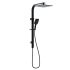 Sando Square MultiFunction Shower Set Matt Black, 250mm Plastic Shower Head