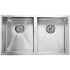 Eden Double Bowl Above/Undermount Sink (R10 Corner),230mm Depth Stainless Steel