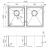 Eden Double Bowl Above/Undermount Sink (R10 Corner),230mm Depth Stainless Steel