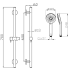 Otus Sliding rail shower set Chrome