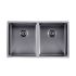 304 Stainless Steel Gun Metal Grey PVD Coating Double Bowl Kitchen Sink(Round Edges,with Bottom Tray)820*457*230mm