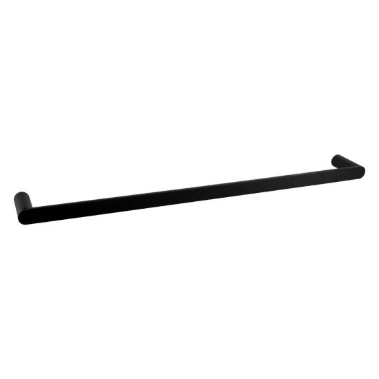 Black Single Towel Rail 600mm