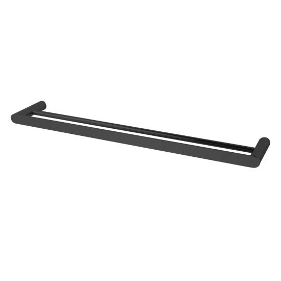 Black Double Towel Rail 600mm