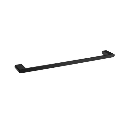 Black Single Towel Rail 600mm