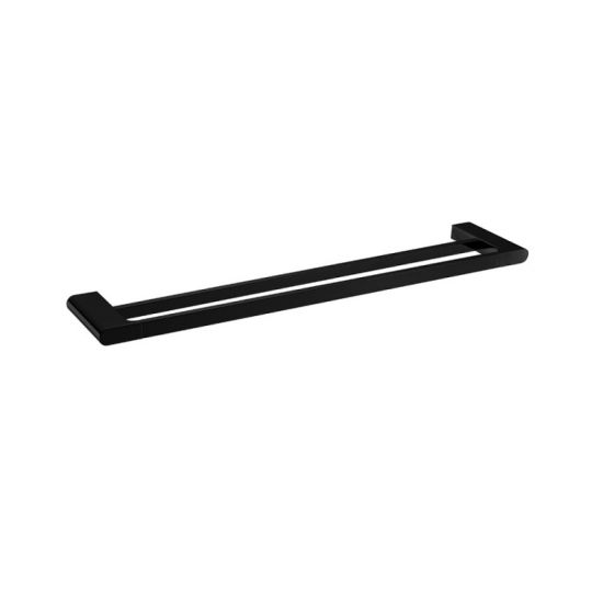 Black Double Towel Rail 800mm