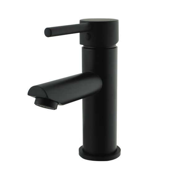 Round Matt Black Basin Mixer